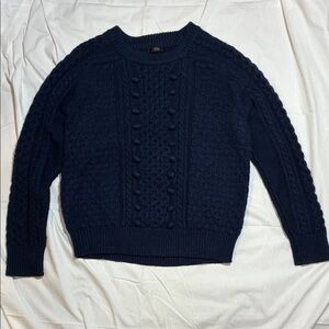 J. Crew Navy Cable Knit Sweater